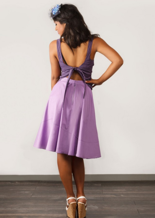Purple cloche skirt in retro style 