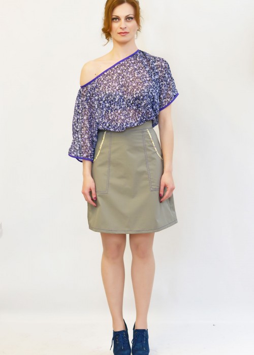 Purple cloche skirt in retro style | Where is the Cat?